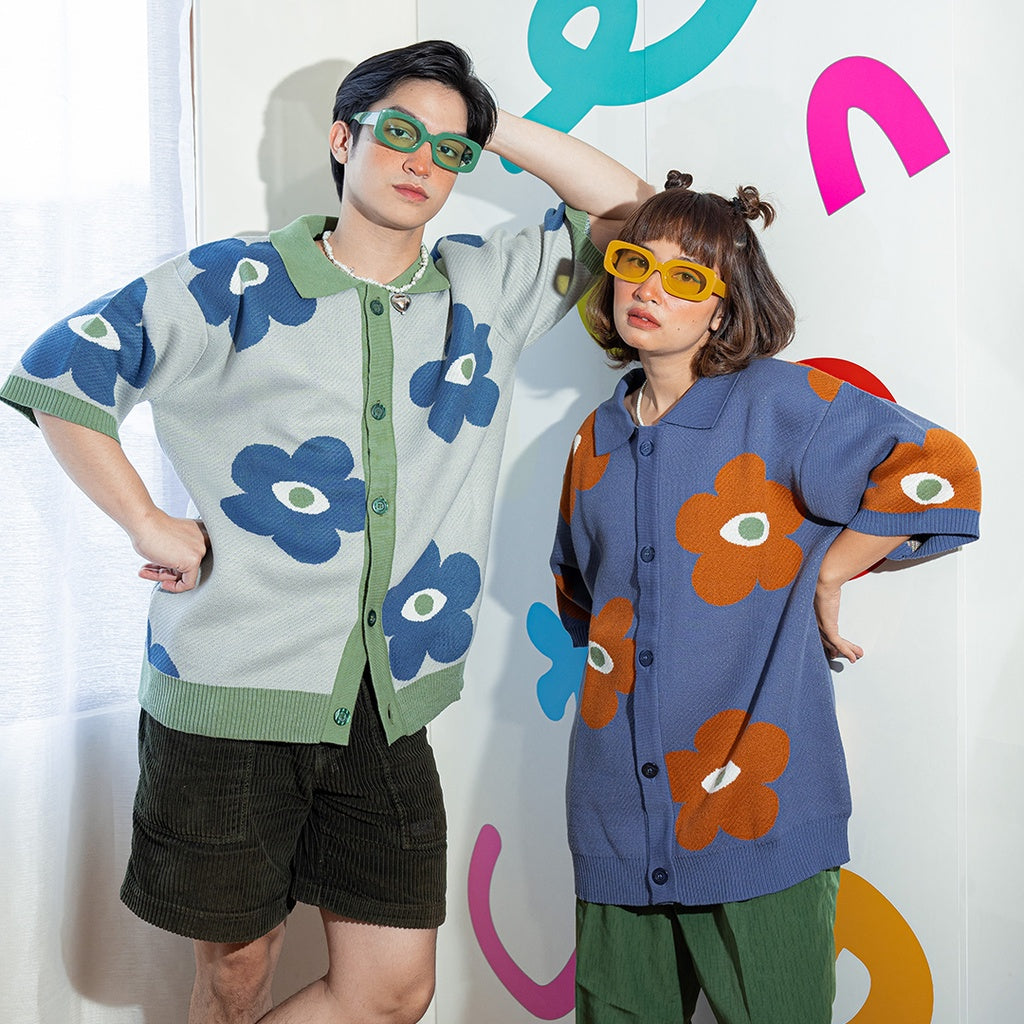 Oh.Irv Bloom Boom Knitted Shirt Blue 3