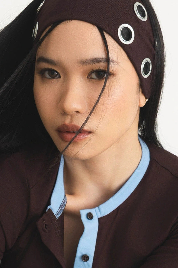 Eyelet Headband Dark Brown - Catha