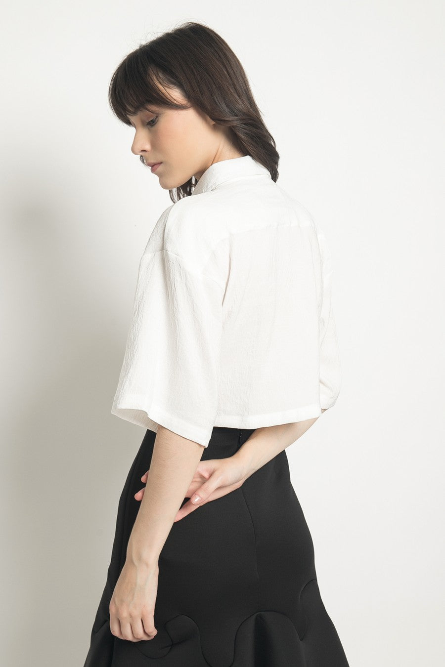 Billie Crop Shirt White - Alexalexa