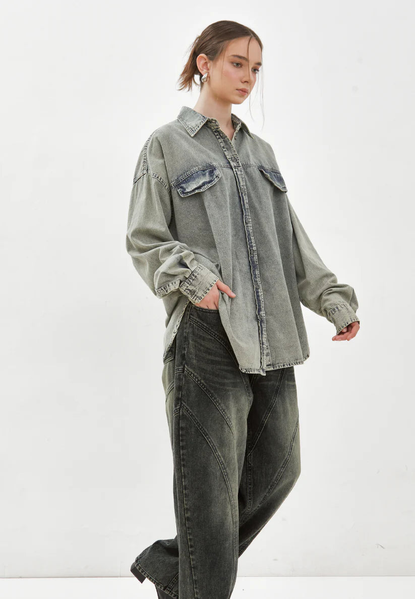 Snow Wash Denim Shirt - Catha