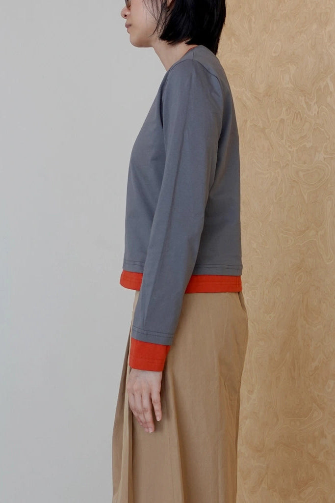 Peep Tee LS Popy Seed - Argyle & Oxford