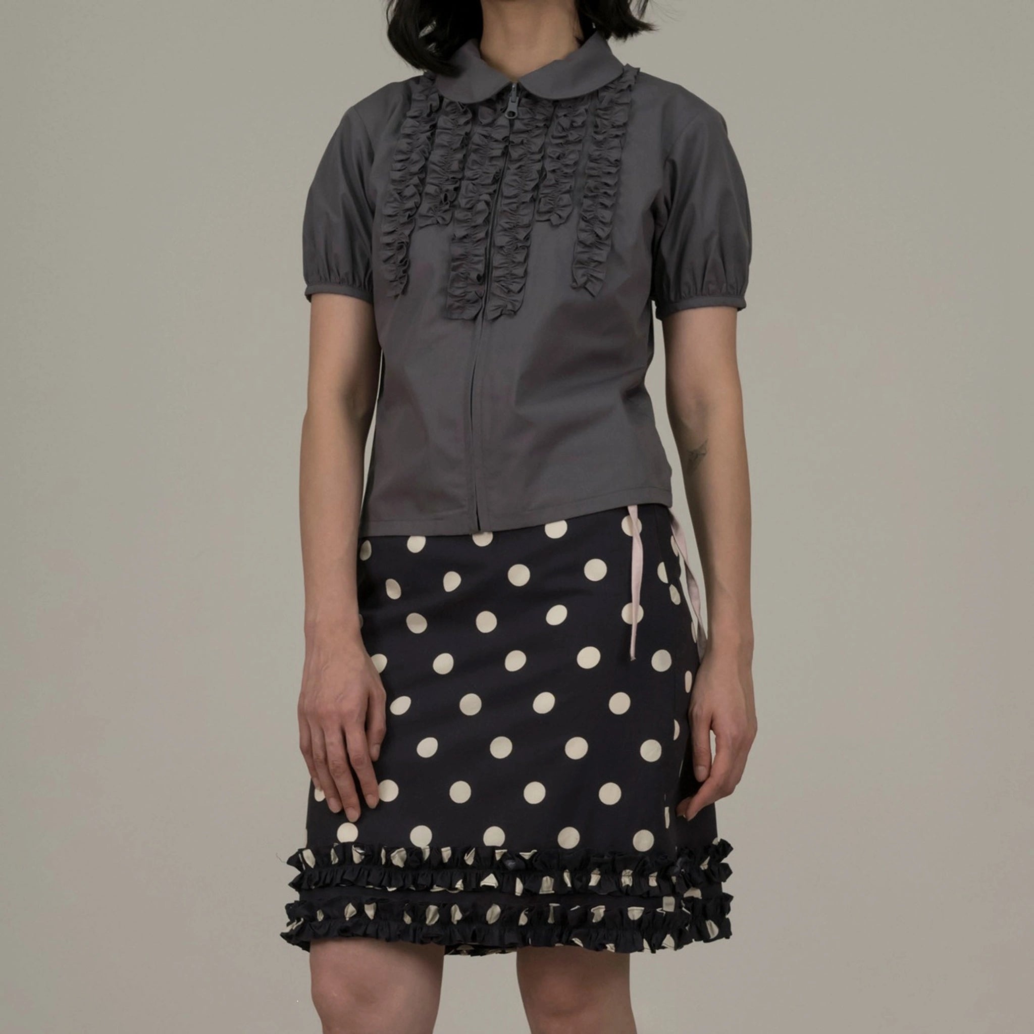 Frill Zip Top - Argyle & Oxford