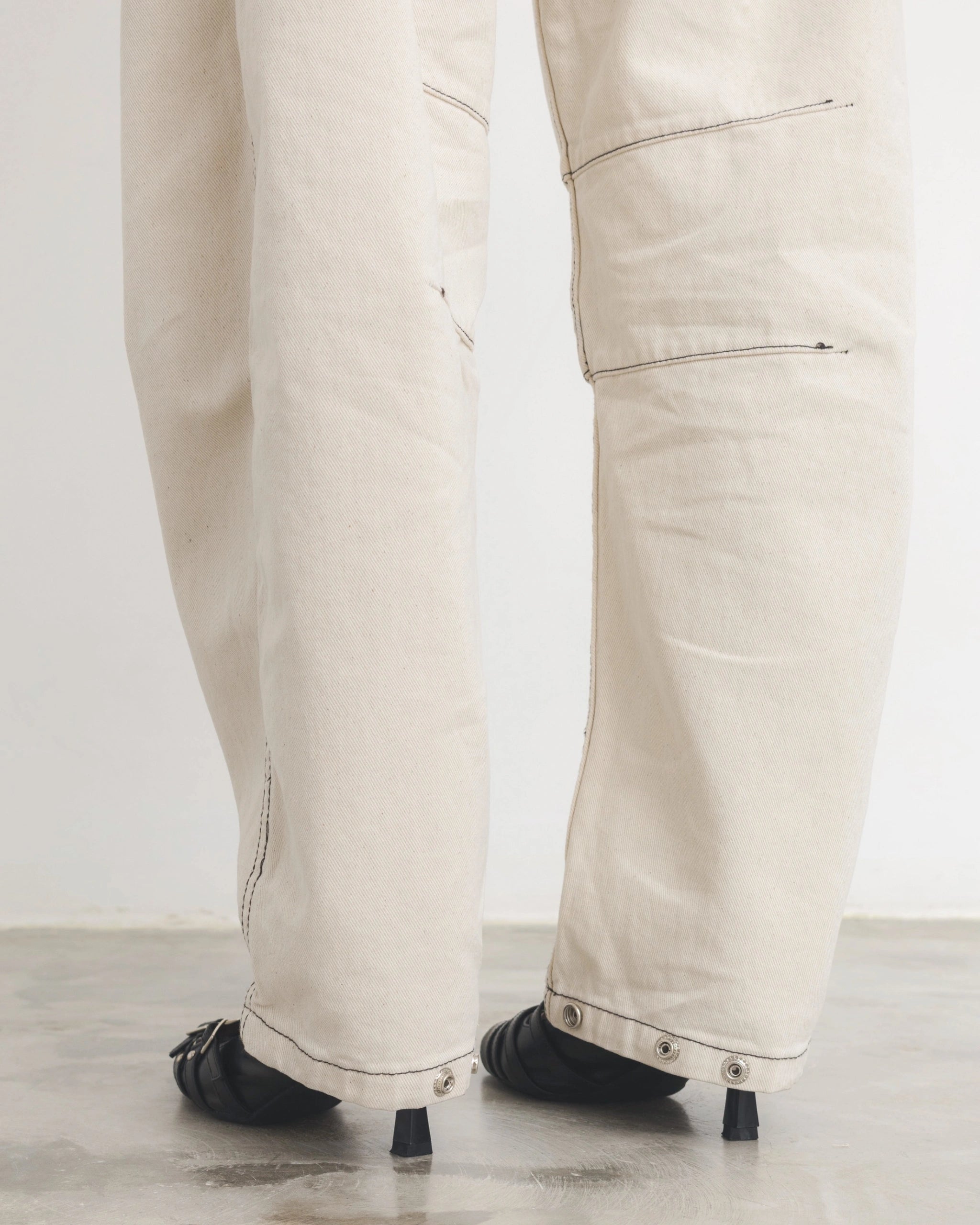 Overstitched Double Waist Jeans - Catha