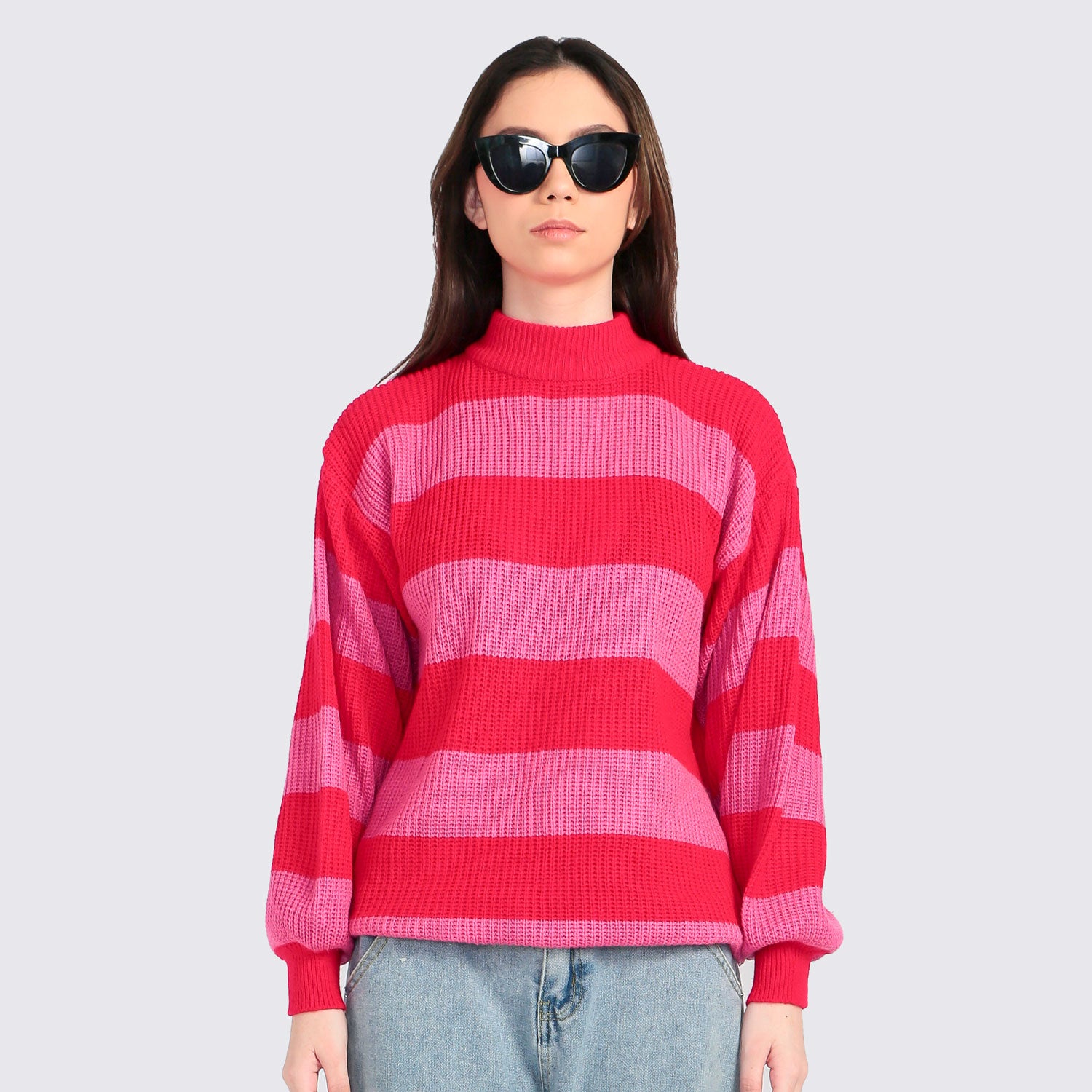 ​Tango Stripes Sweater Red Pink - Tuff Puff