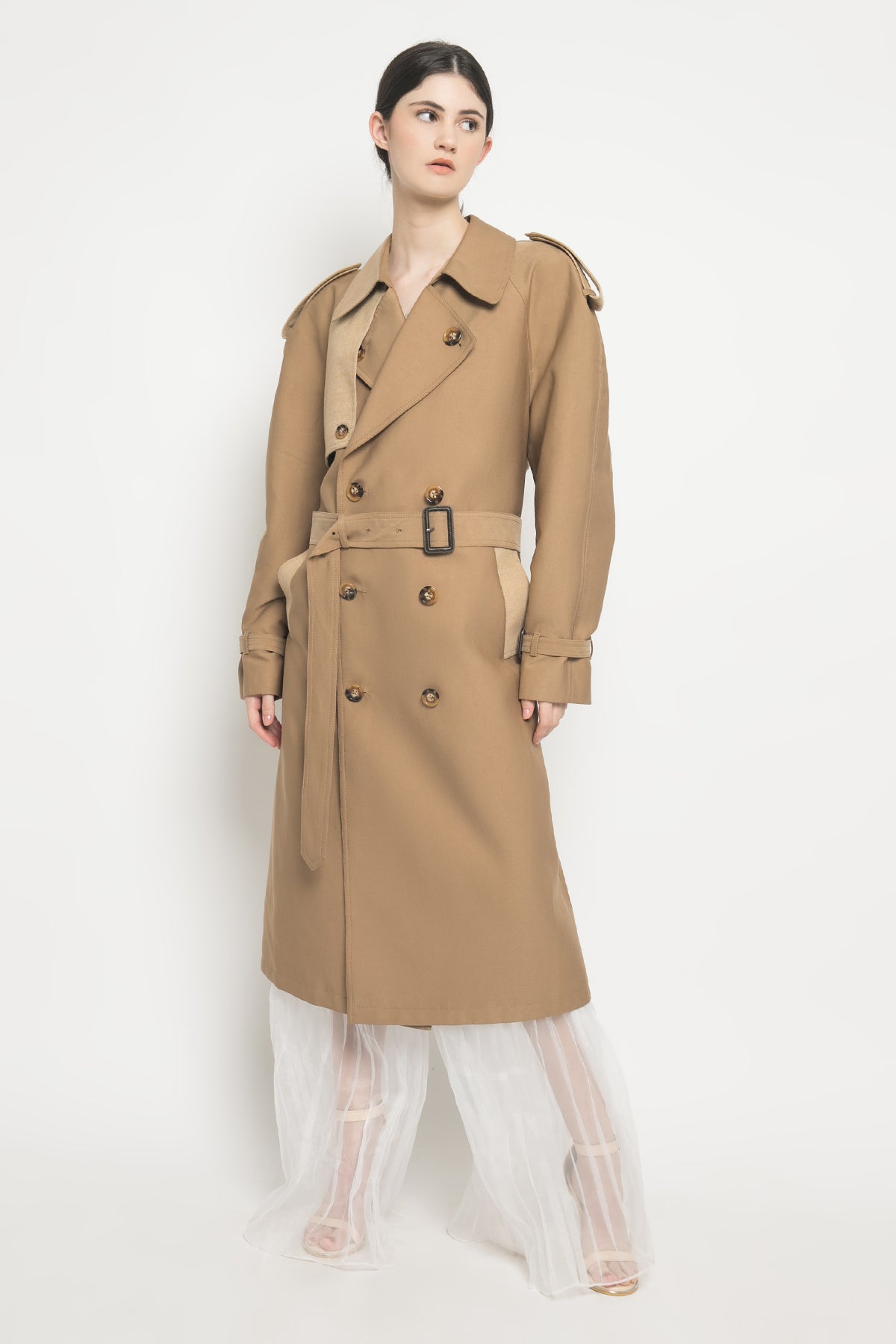 Soe Jakarta Kamala Trench Coat Brown