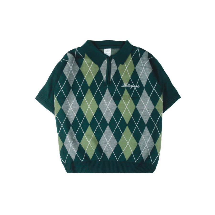 ​Argyle Knit Shirt Green - Better Goods