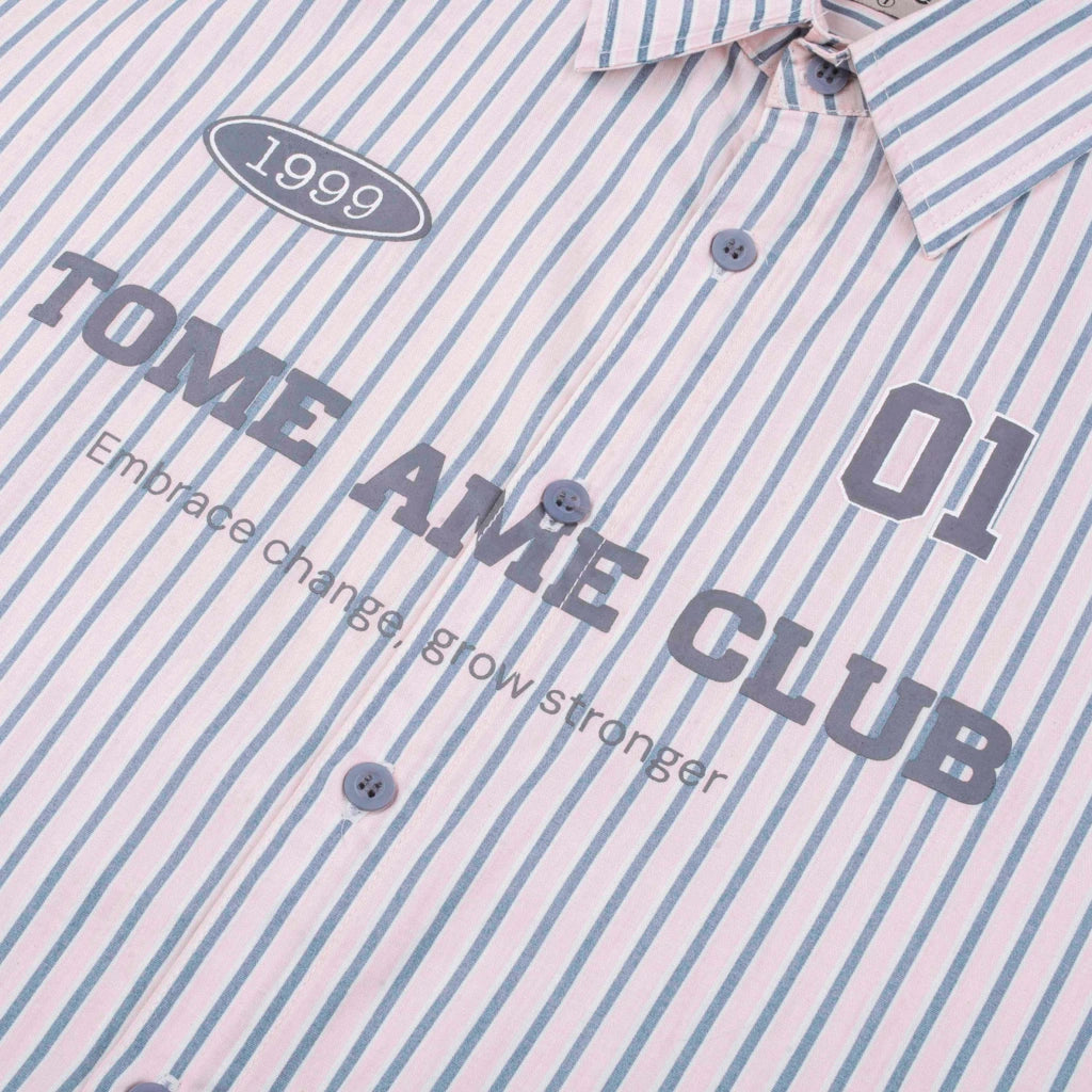 Tome Ame 01 Stripped Shirt Pink - Tome Ame