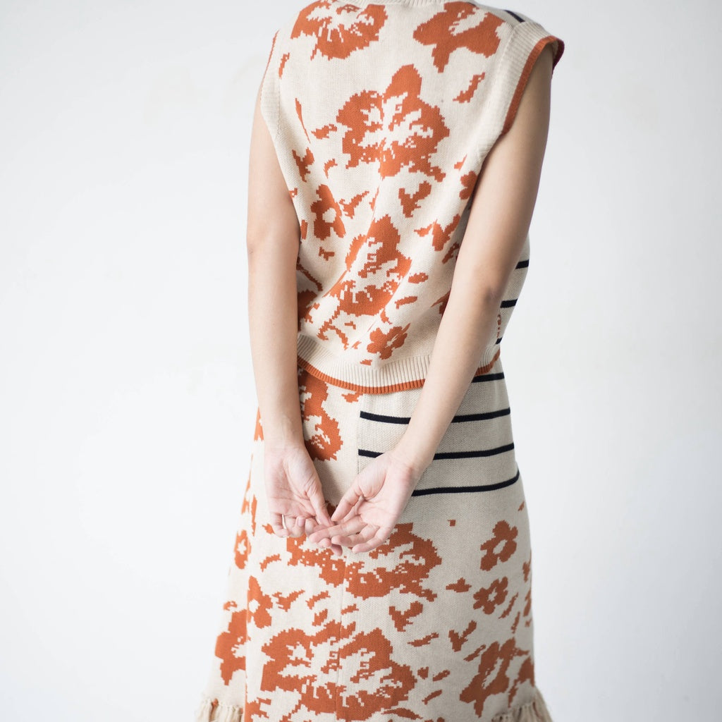 Flower x Stripes Skirt - Samfu