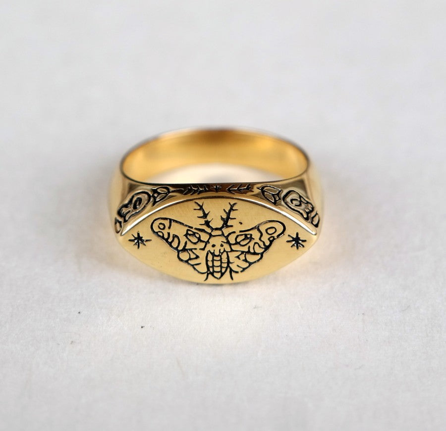 Memento Mori Ring Gold Pleated - Not Your Birthday