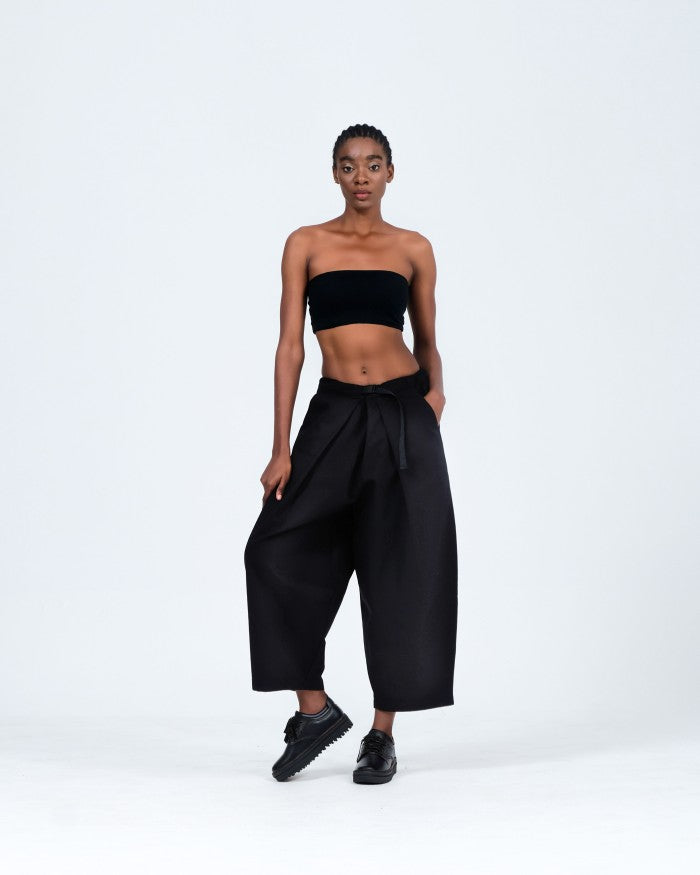 Jane Flow LX-Pleated Wide-Fit Pants - 237