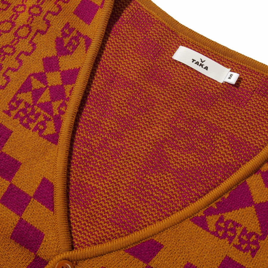 Boxy Oversized Cardigan Rust - Taka