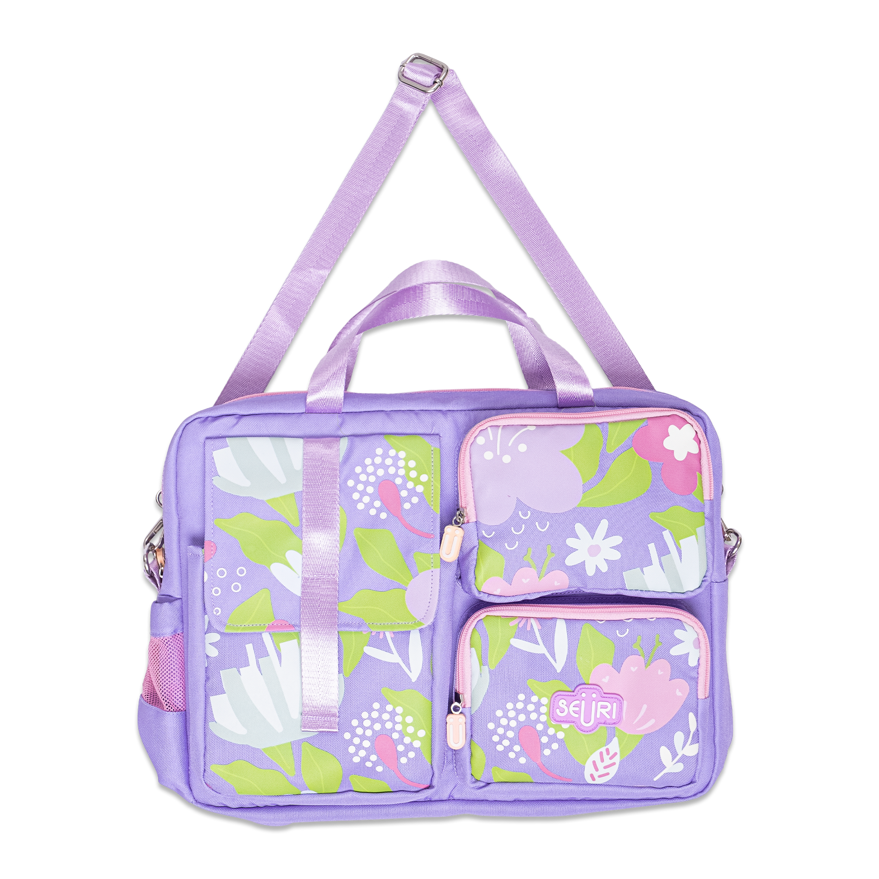 Whimsical Bouquet Laptop Bag Purple - Seuri