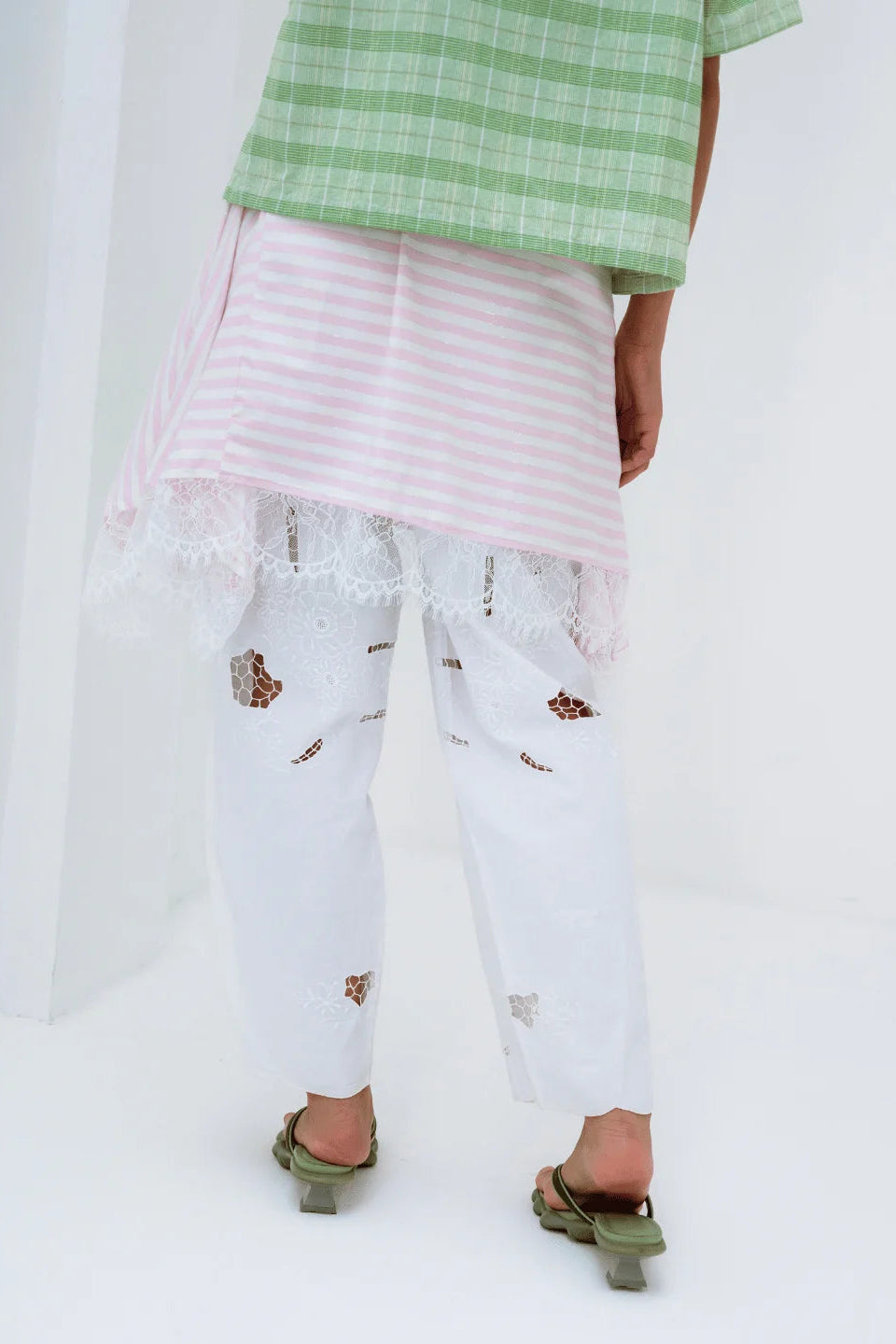 Lennon Skirt Pink White - Toko Didiyo