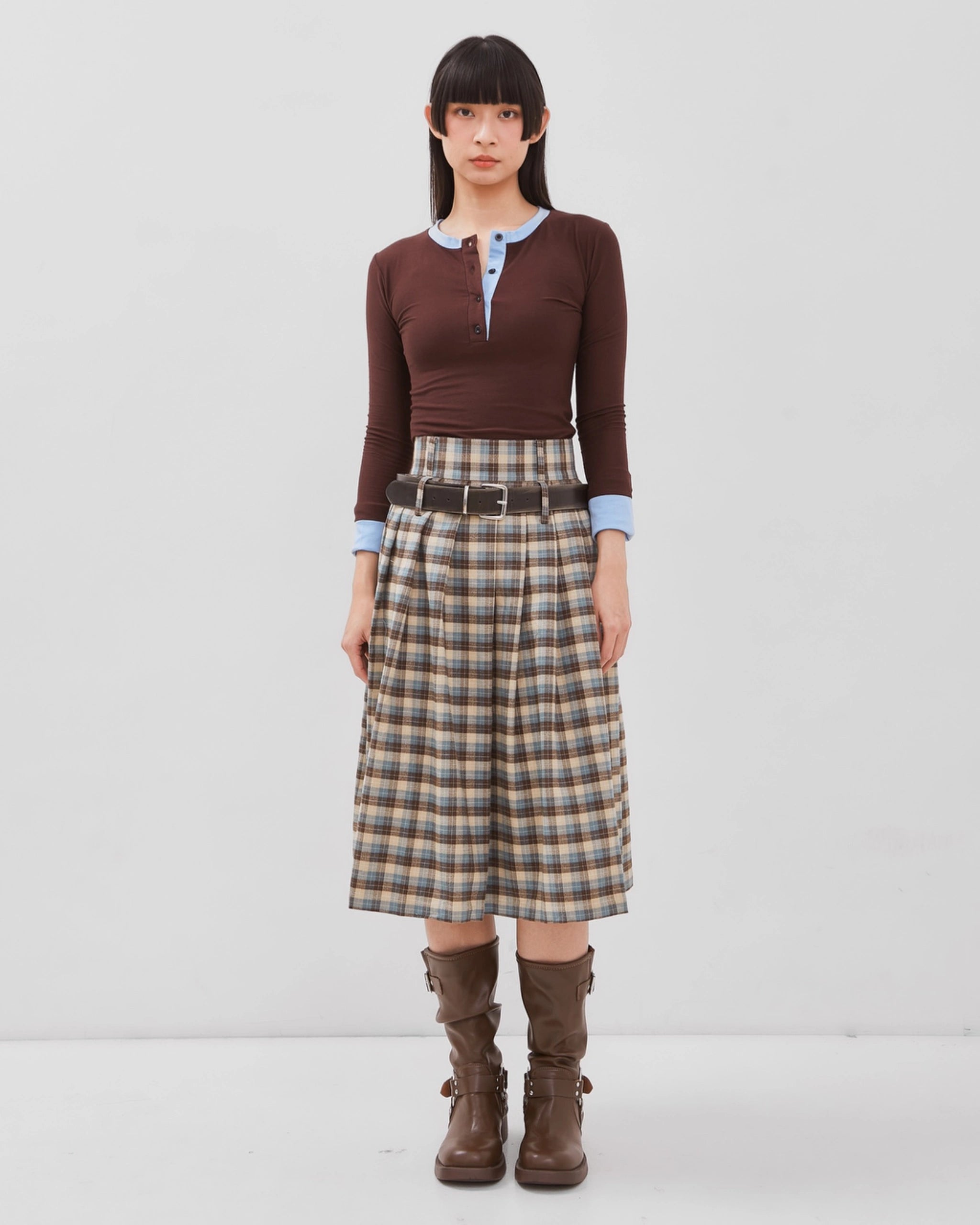 Tartan Pleated Skirt - Catha