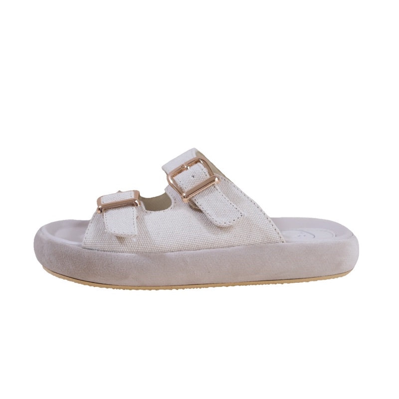 Buckle Sandal Natural - 13th Shoes