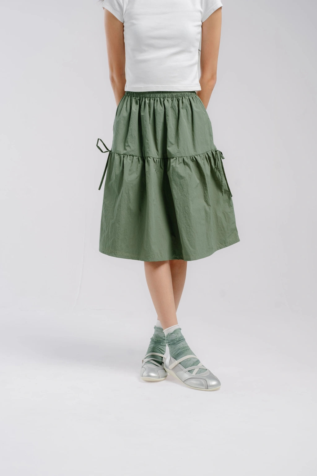 Sena Midi Skirt Olive - Tome Ame