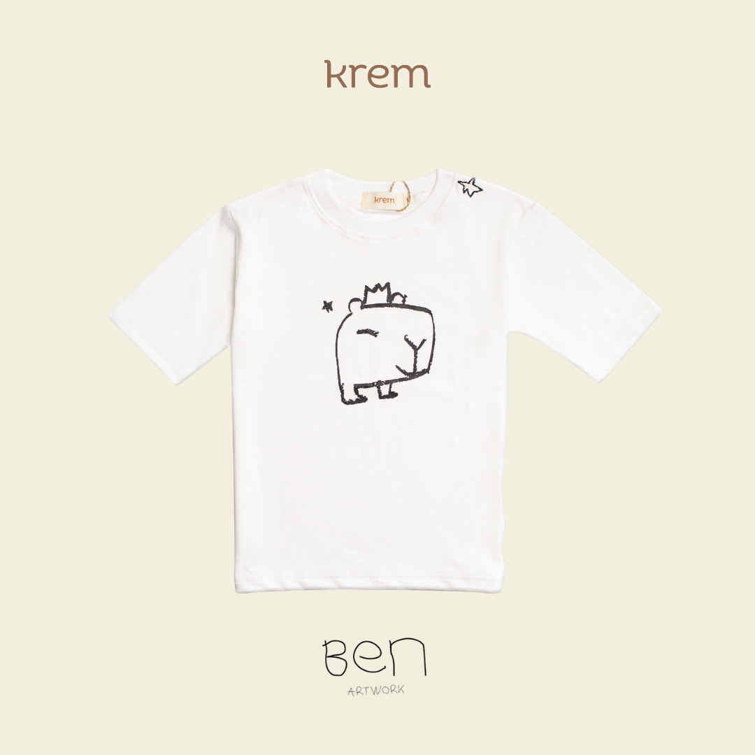 HGL Bambini - Little Artist Tees - Capibara White - Krem