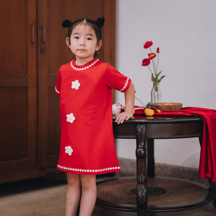 HGL Bambini - Hua Dress Red - Bambini Y Madre