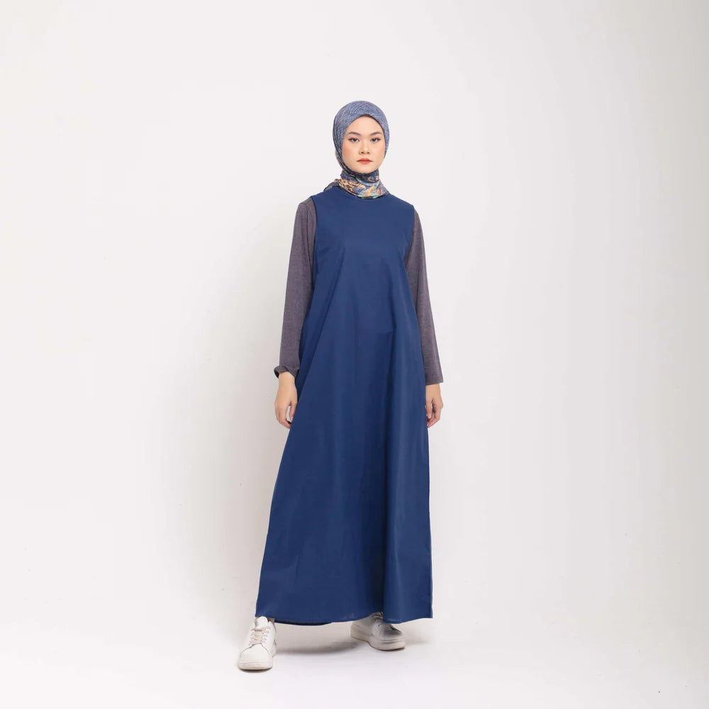 Inner Dress Sleeveless Cotton Navy - Dauky