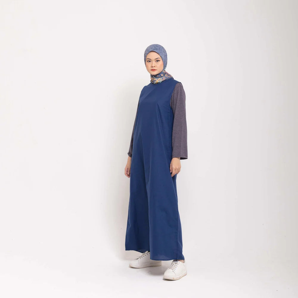 Inner Dress Sleeveless Cotton Navy - Dauky