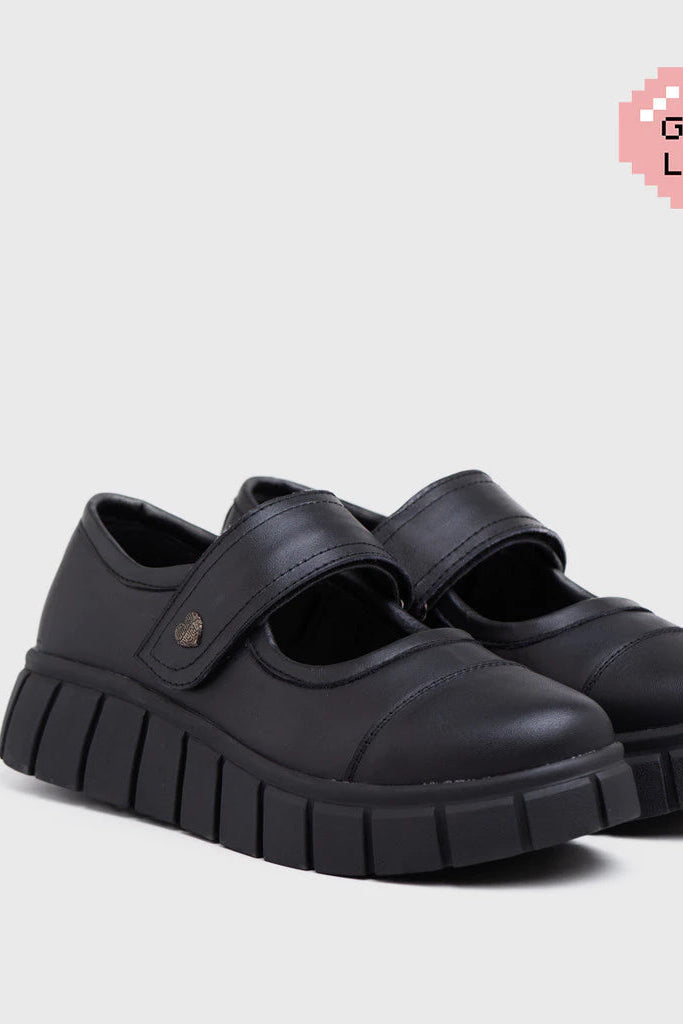 Achilla Mary Jane Sneakers Genuine Leather Black - Adorable Projects