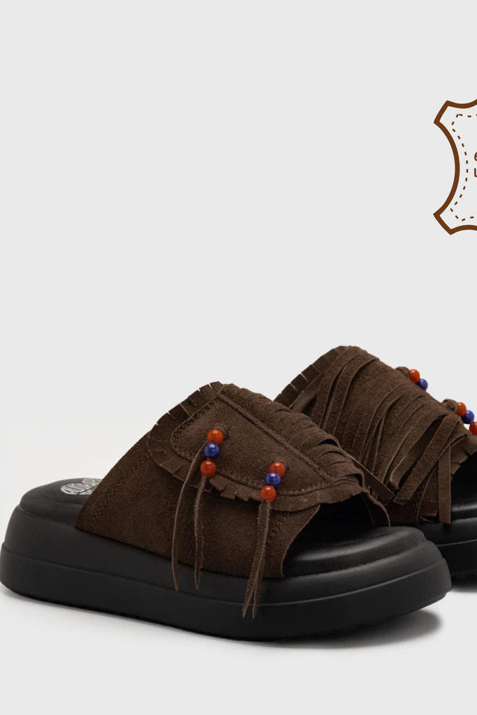 Alcantara Sandals Genuine Suede Brown - Adorable Projects