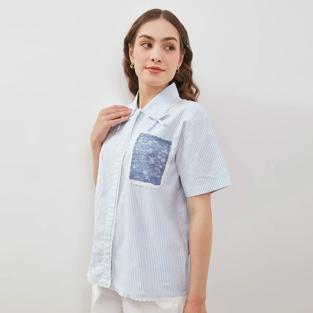 Alice Shirt Blue Stripe - Curato Market