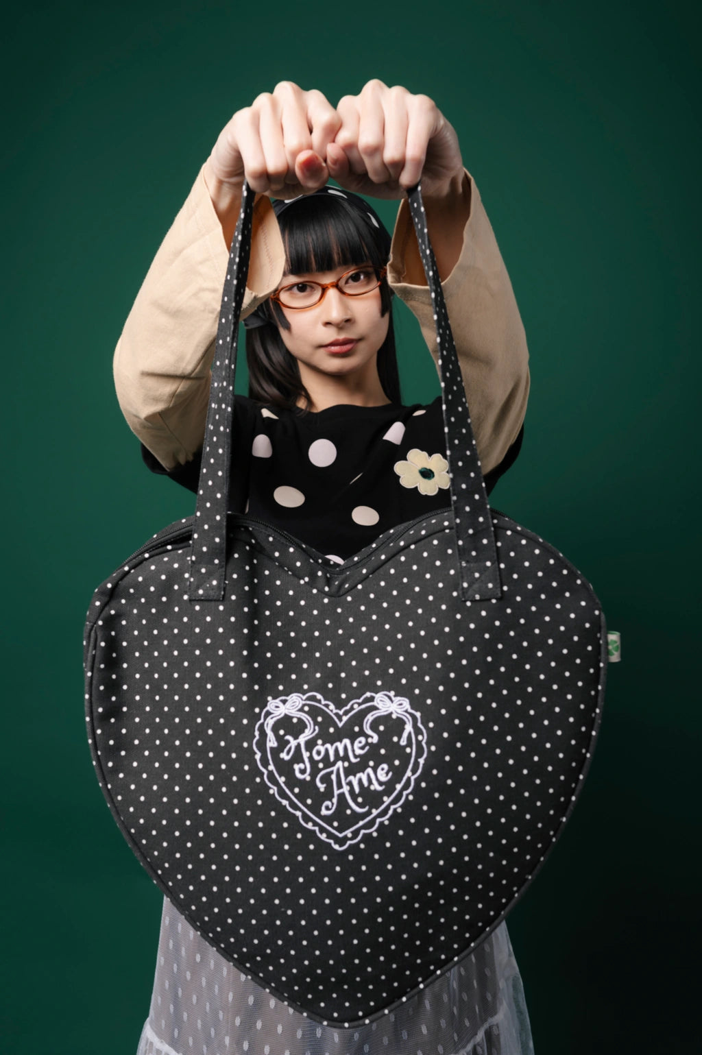 Ame Totebag Polka Dot Black - Tome Ame