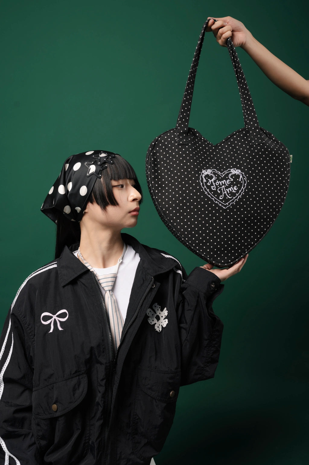 Ame Totebag Polka Dot Black - Tome Ame
