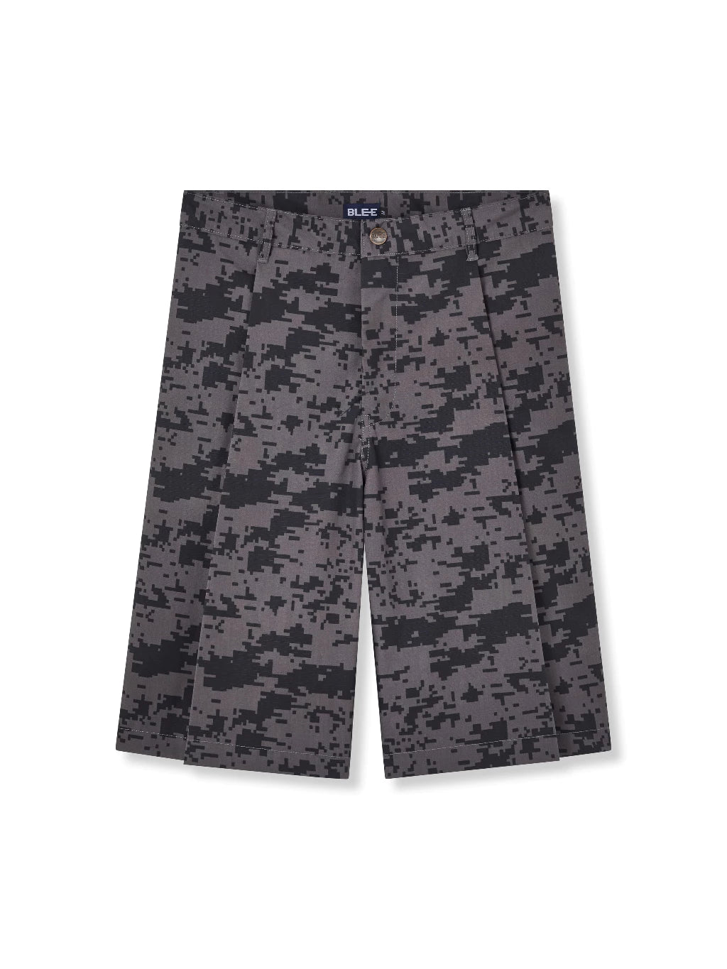 Black camouflage jorts pants on a white background