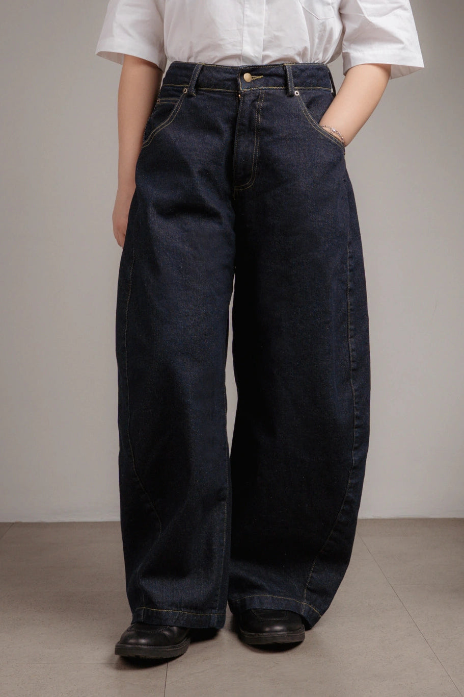 Rei Super Baggy Barrel Raw Denim - Ambra La Moda
