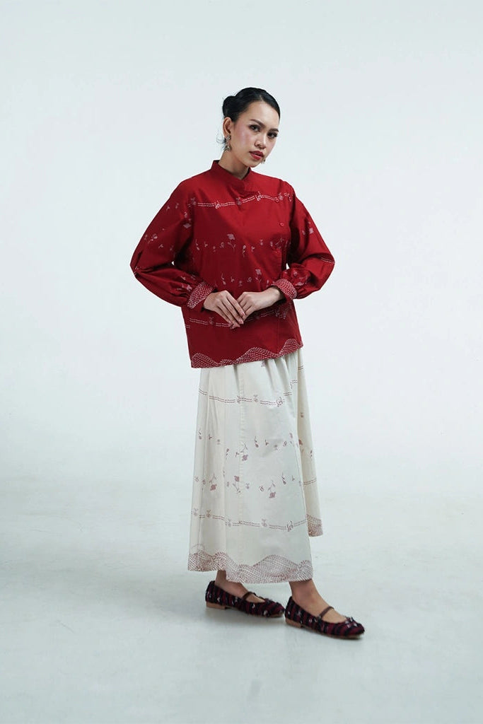 Kembali Janggan Ballon Sleeve Red - Damakara