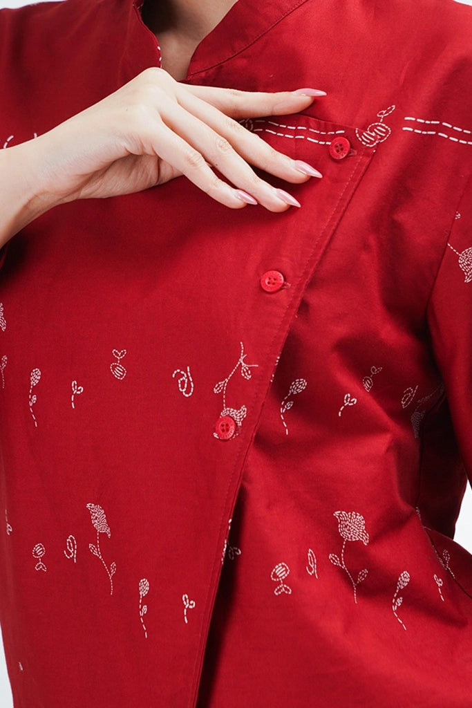 Kembali Janggan Ballon Sleeve Red - Damakara