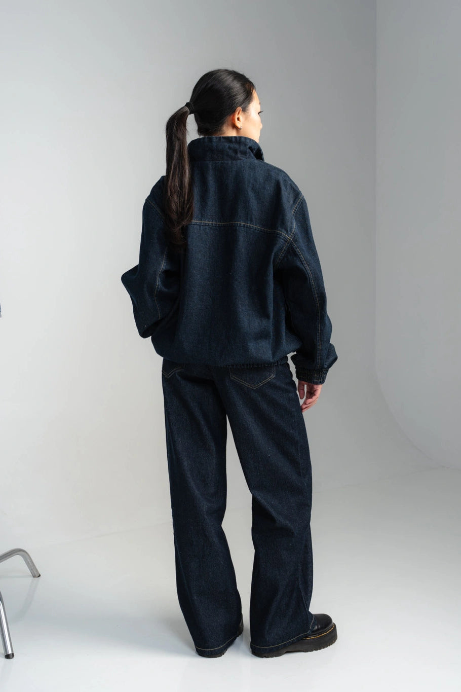 Zenna Denim Track Jacket Raw Denim - Ambra La Moda