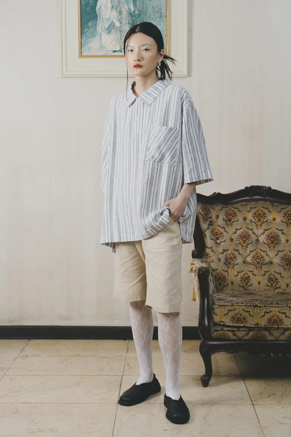 The Sidgwick Line Linen Short Sleeve Shirt White - Oxford Society