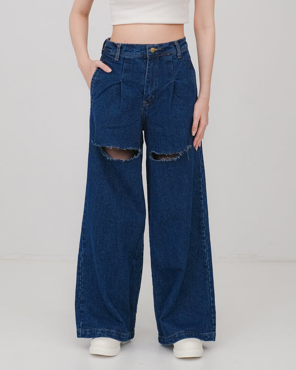 Jessica Ripped Jeans Dark Blue - Ambra La Moda