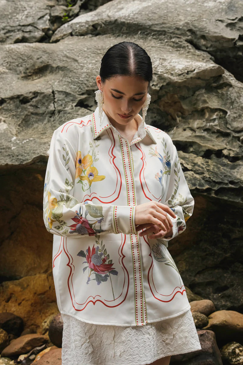 Otto Tealia Long Sleeve Shirt Red Teallia - Kyrra