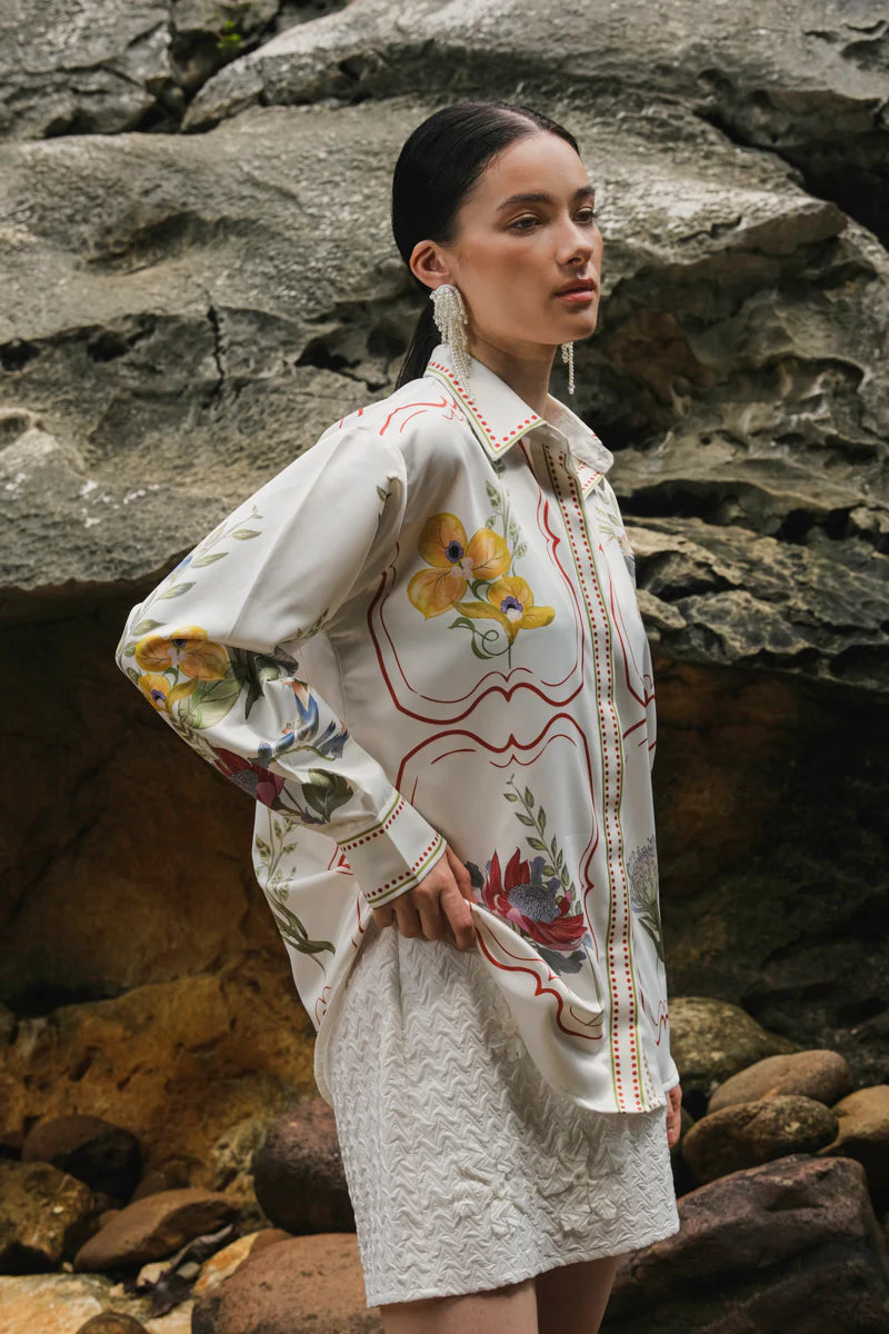 Otto Tealia Long Sleeve Shirt Red Teallia - Kyrra