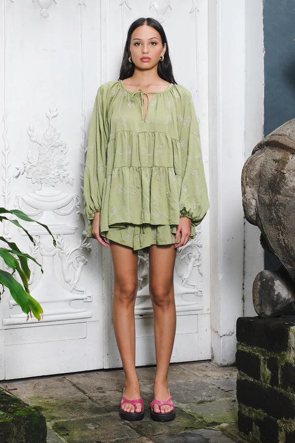 Noa Bohemian Dress Green - Kyrra