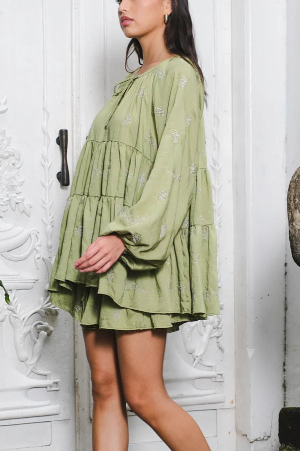 Noa Bohemian Dress Green - Kyrra