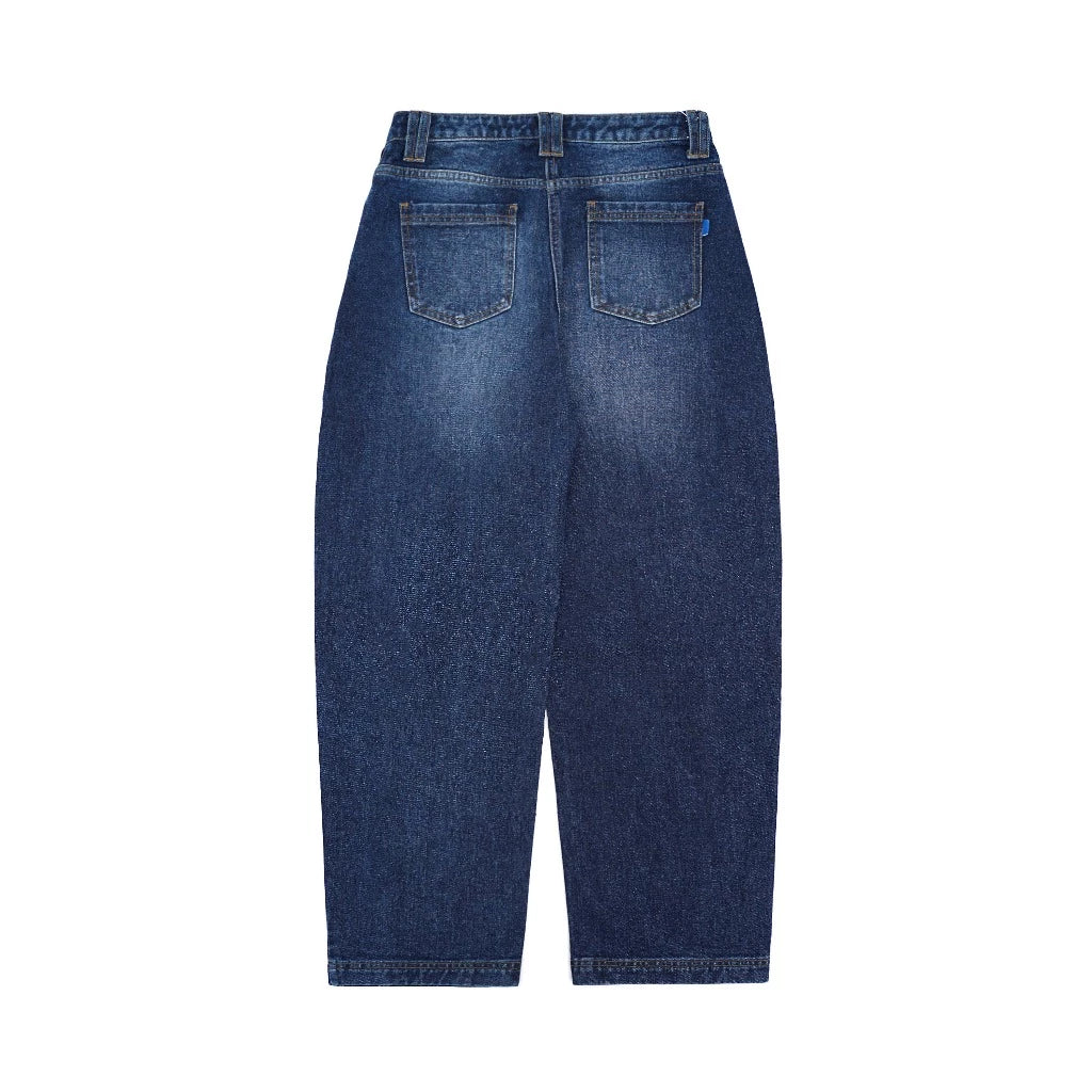 Edden Barrel Pants Sprayed Blue Wash - Daile