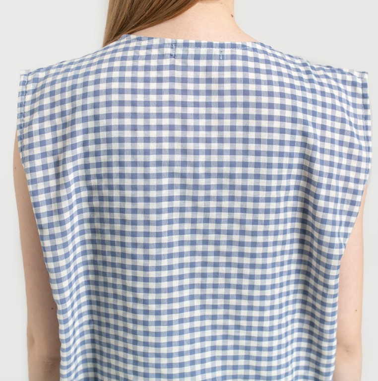 A closer back view of Embro Vest from Saya Saya