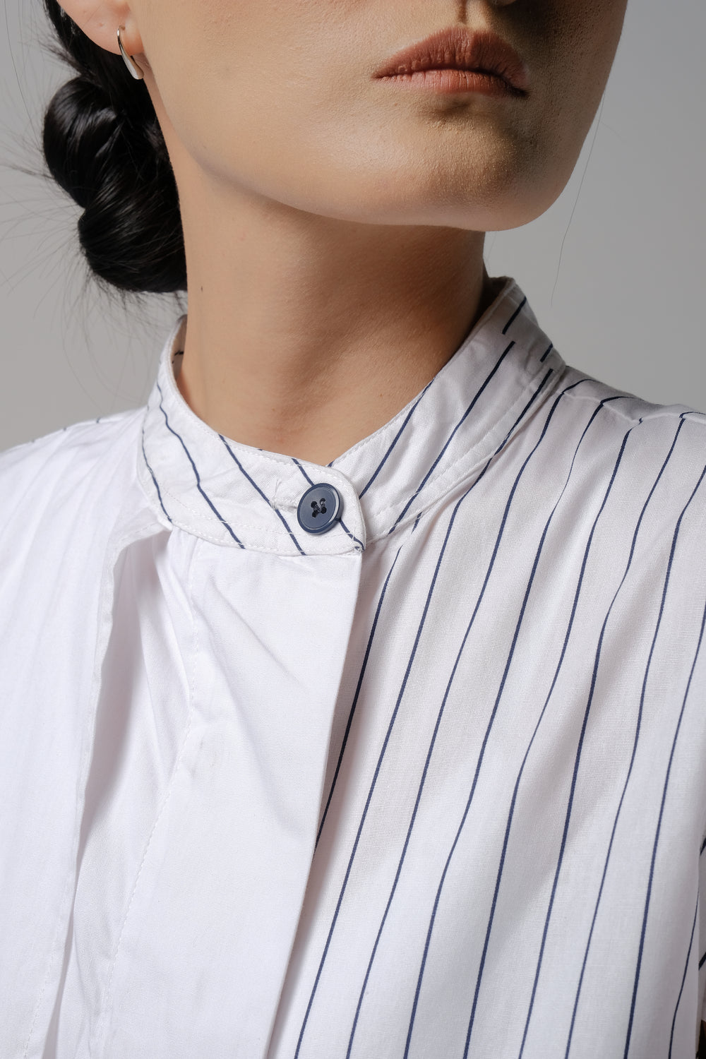 Moru Shirt Stripe White Navy - Kajuaruna