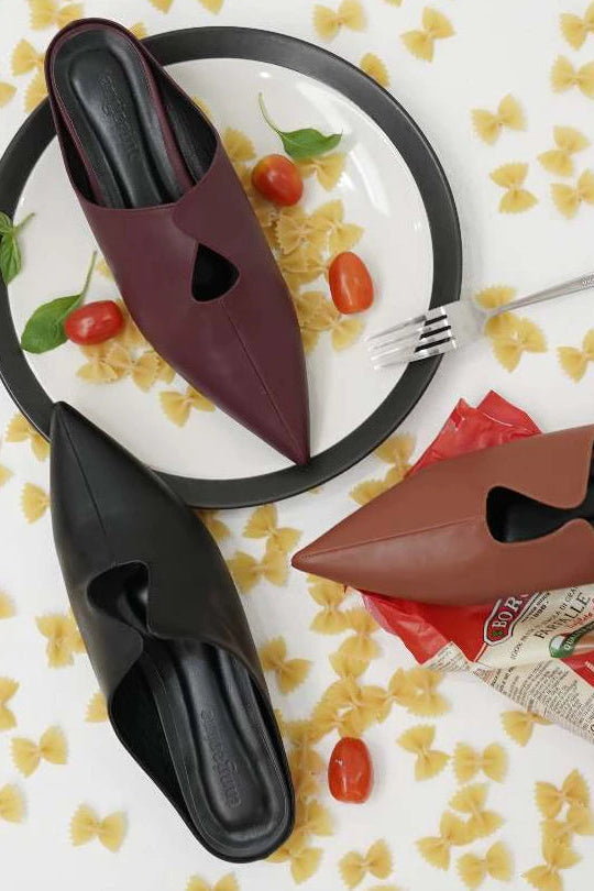 Farfalle Flats Black - Tangerine Marche