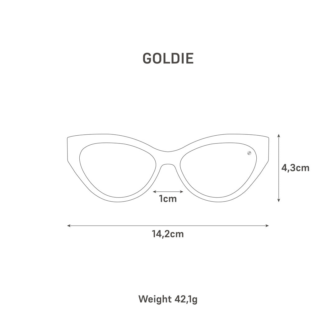 Acetate Goldie Black Lens - Cool Uncle