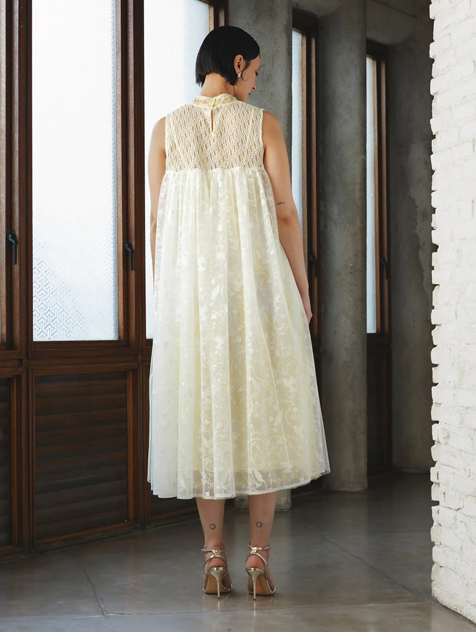 Gala Dress No 4 Yellow White - Studio Senses