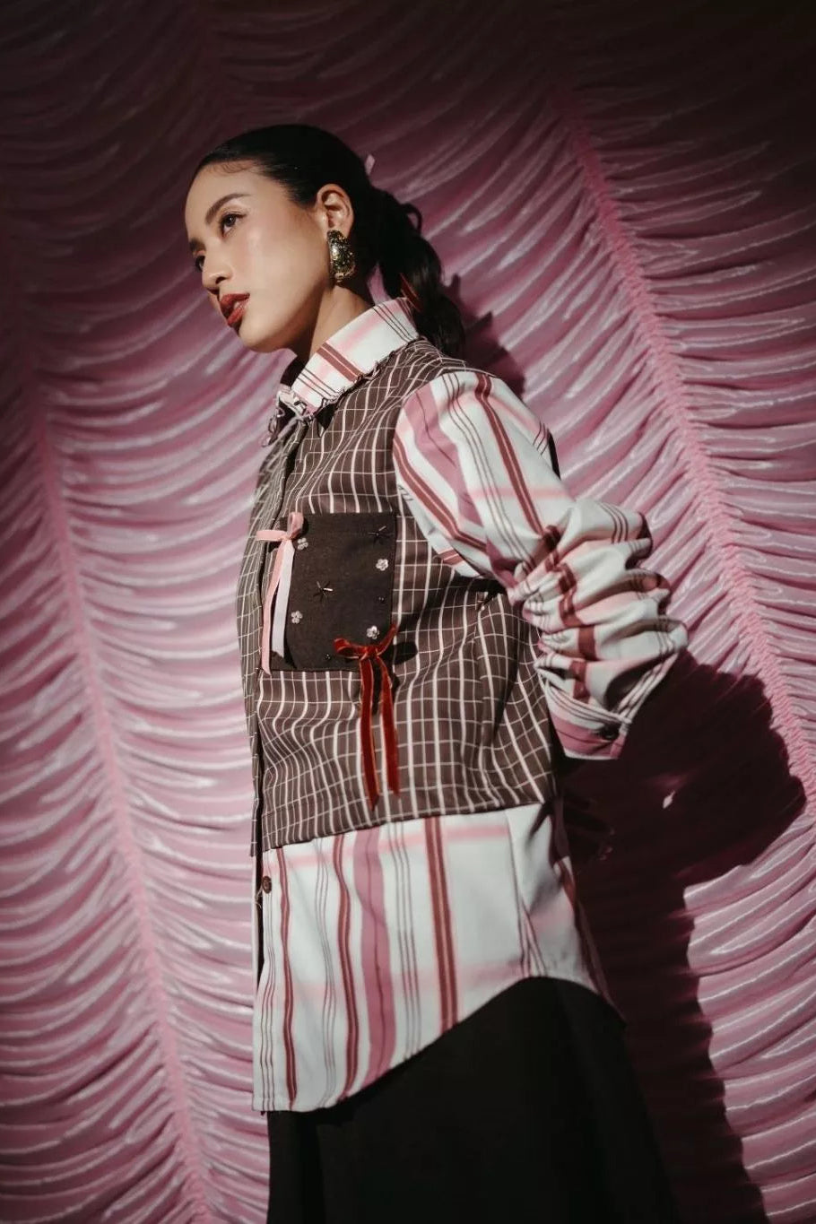 Gémeaux Lume Beads Shirt Brown Pink - LR Studio
