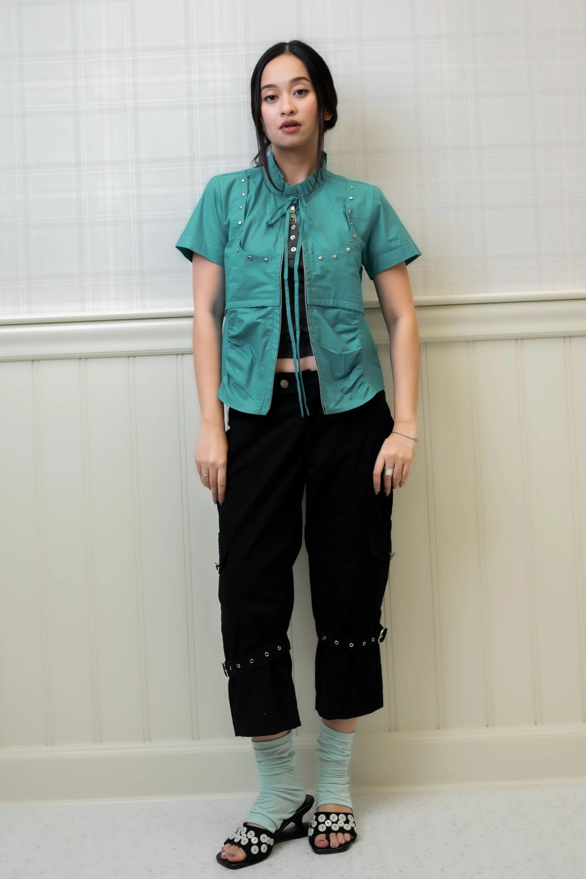 Blade Raffle Stud Top Teal - Catha