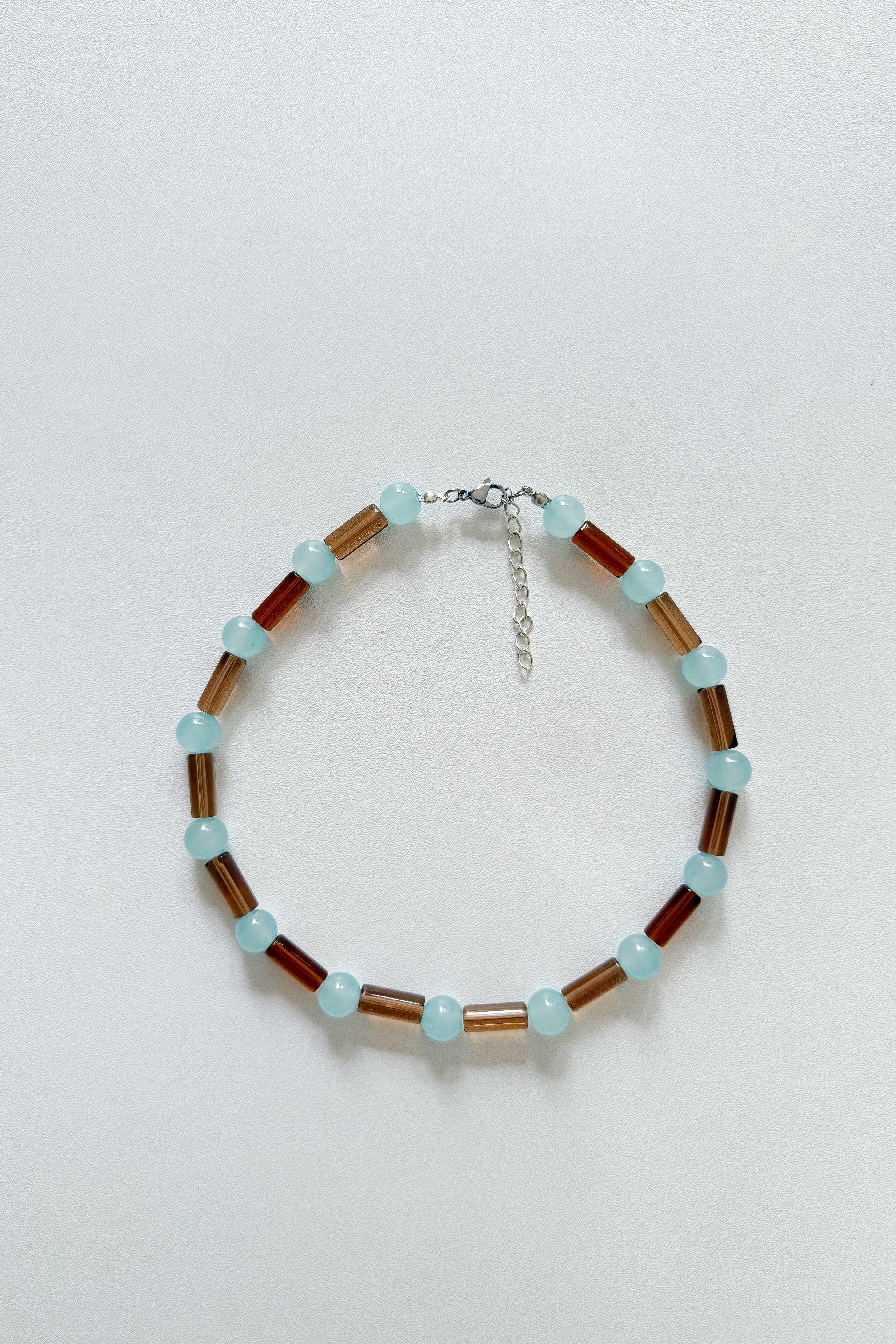 Brown And Blue Necklace - Contas