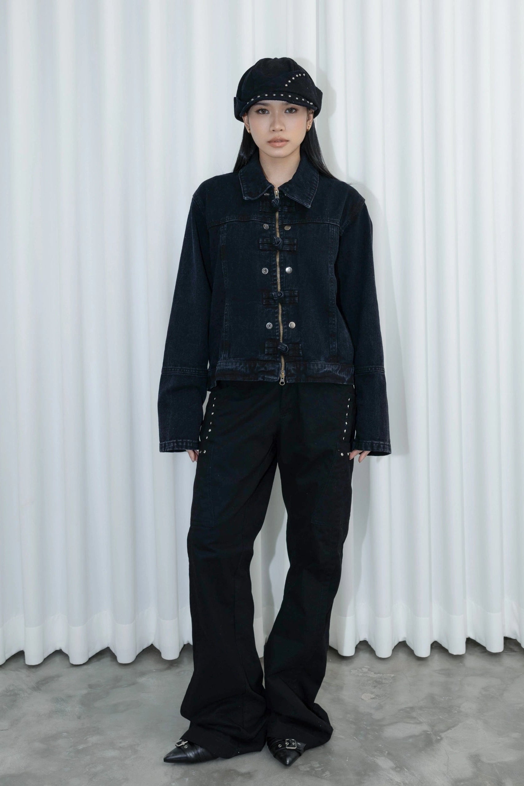 Cheongsam Line Up Multiway Jacket Midnight Black - Catha